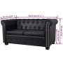 2-seater Chesterfield sofa in black synthetic leather by vidaXL, Sofas - Ref: Foro24-242369, Price: 436,46 €, Discount: %