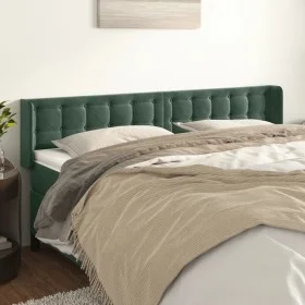 Cabecero de terciopelo verde oscuro 203x16x78/88 cm de , Cabeceros y pies de cama - Ref: Foro24-3119271, Precio: 82,45 €, Des...