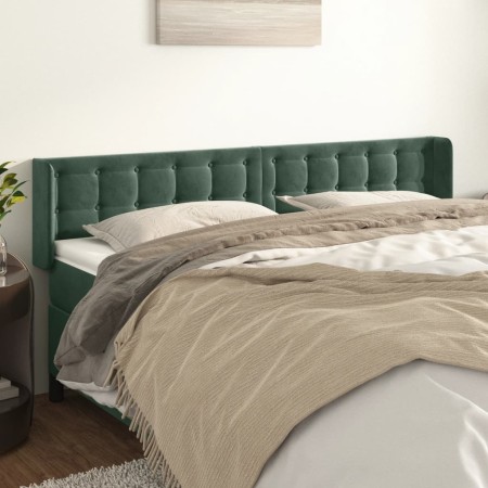 Kopfteil aus dunkelgrünem Samt, 203 x 16 x 78/88 cm von , Kopf- und Fußteile - Ref: Foro24-3119271, Preis: 84,63 €, Rabatt: %