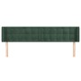 Cabecero de terciopelo verde oscuro 203x16x78/88 cm de , Cabeceros y pies de cama - Ref: Foro24-3119271, Precio: 82,90 €, Des...