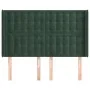 Cabecero con orejas de terciopelo verde oscuro 147x16x118/128cm de , Cabeceros y pies de cama - Ref: Foro24-3120065, Precio: ...