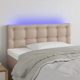 Kopfteil mit LED-Kunstleder in der Farbe Cappuccino, 90 x 5 x 78/88 cm von , Kopf- und Fußteile - Ref: Foro24-3121695, Preis:...