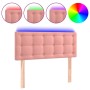 Pink velvet headboard with LED 80x5x78/88 cm by , Headboards and footboards - Ref: Foro24-3122081, Price: 43,23 €, Discount: %