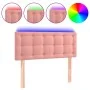 Pink velvet headboard with LED 80x5x78/88 cm by , Headboards and footboards - Ref: Foro24-3122081, Price: 46,25 €, Discount: %