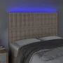Headboard LED lights cappuccino synthetic leather 144x5x118/128cm by , Headboards and footboards - Ref: Foro24-3122519, Price...
