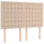 Headboard LED lights cappuccino synthetic leather 144x5x118/128cm by , Headboards and footboards - Ref: Foro24-3122519, Price...