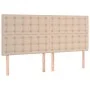 Headboard LED lights cappuccino synthetic leather 160x5x118/128cm by , Headboards and footboards - Ref: Foro24-3122525, Price...