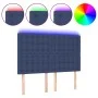 Headboard with LED lights blue fabric 144x5x118/128 cm by , Headboards and footboards - Ref: Foro24-3122862, Price: 104,67 €,...