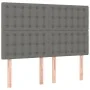 Headboard with LED lights dark gray fabric 144x5x118/128 cm by , Headboards and footboards - Ref: Foro24-3122857, Price: 126,...