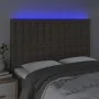 Kopfteil mit LED-Leuchten, taupegrauer Stoff, 144 x 5 x 118/128 cm von , Kopf- und Fußteile - Ref: Foro24-3122860, Preis: 112...