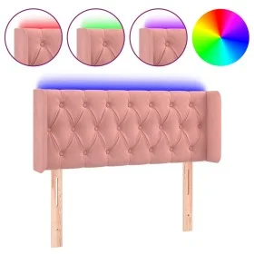 Kopfteil aus rosa Samt mit LED 103x16x78/88 cm von , Kopf- und Fußteile - Ref: Foro24-3123619, Preis: 77,22 €, Rabatt: %