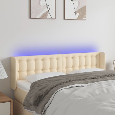 Kopfteil aus cremefarbenem Stoff mit LED 147x16x78/88 cm von , Kopf- und Fußteile - Ref: Foro24-3123673, Preis: 77,69 €, Raba...