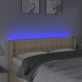 Kopfteil aus cremefarbenem Stoff mit LED 147x16x78/88 cm von , Kopf- und Fußteile - Ref: Foro24-3123673, Preis: 77,69 €, Raba...