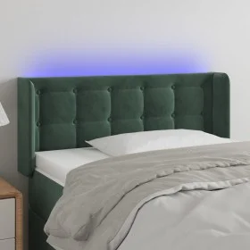 Dark green velvet headboard with LED 83x16x78/88 cm by , Headboards and footboards - Ref: Foro24-3123703, Price: 56,63 €, Dis...