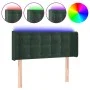 Dark green velvet headboard with LED 83x16x78/88 cm by , Headboards and footboards - Ref: Foro24-3123703, Price: 56,63 €, Dis...