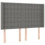 Dark gray fabric headboard with LED 147x16x118/128 cm by , Headboards and footboards - Ref: Foro24-3124481, Price: 135,54 €, ...