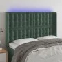 LED-Kopfteil aus dunkelgrünem Samt, 147 x 16 x 118/128 cm von , Kopf- und Fußteile - Ref: Foro24-3124533, Preis: 143,45 €, Ra...