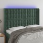 LED-Kopfteil aus dunkelgrünem Samt, 147 x 16 x 118/128 cm von , Kopf- und Fußteile - Ref: Foro24-3124533, Preis: 147,98 €, Ra...