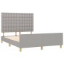 Light gray fabric bed frame with headboard 140x200 cm by , Beds and slatted bases - Ref: Foro24-3125381, Price: 233,36 €, Dis...