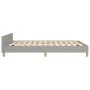 Light gray fabric bed frame with headboard 140x200 cm by , Beds and slatted bases - Ref: Foro24-3125381, Price: 223,70 €, Dis...