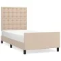 Cappuccino synthetic leather headboard bed frame 80x200cm by , Beds and slatted bases - Ref: Foro24-3125542, Price: 139,56 €,...