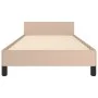Cappuccino synthetic leather headboard bed frame 80x200cm by , Beds and slatted bases - Ref: Foro24-3125542, Price: 139,56 €,...