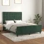 Estructura cama con cabecero terciopelo verde oscuro 140x200 cm de , Camas y somieres - Ref: Foro24-3126004, Precio: 229,32 €...