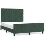 Dark green velvet bed frame with headboard 140x200 cm by , Beds and slatted bases - Ref: Foro24-3126004, Price: 229,32 €, Dis...