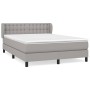 Box spring bed with light gray fabric mattress 140x190 cm by , Beds and slatted bases - Ref: Foro24-3126557, Price: 474,33 €,...