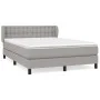 Box spring bed with light gray fabric mattress 140x190 cm by , Beds and slatted bases - Ref: Foro24-3126557, Price: 463,73 €,...