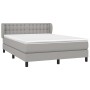 Box spring bed with light gray fabric mattress 140x190 cm by , Beds and slatted bases - Ref: Foro24-3126557, Price: 474,33 €,...