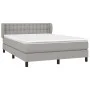 Box spring bed with light gray fabric mattress 140x190 cm by , Beds and slatted bases - Ref: Foro24-3126557, Price: 463,73 €,...
