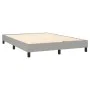 Box spring bed with light gray fabric mattress 140x190 cm by , Beds and slatted bases - Ref: Foro24-3126557, Price: 463,73 €,...