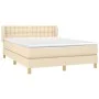 Box spring bed with cream fabric mattress 140x200 cm by , Beds and slatted bases - Ref: Foro24-3127130, Price: 446,11 €, Disc...