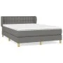 Box spring bed with dark gray fabric mattress 140x200 cm by , Beds and slatted bases - Ref: Foro24-3127126, Price: 435,93 €, ...
