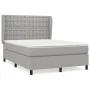 Box spring bed with light gray fabric mattress 140x190 cm by , Beds and slatted bases - Ref: Foro24-3128277, Price: 516,52 €,...