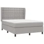 Box spring bed with light gray fabric mattress 140x190 cm by , Beds and slatted bases - Ref: Foro24-3128277, Price: 516,52 €,...