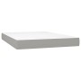 Cama box spring con colchón tela gris claro 140x190 cm