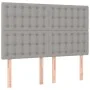 Box spring bed with light gray fabric mattress 140x190 cm by , Beds and slatted bases - Ref: Foro24-3128277, Price: 516,52 €,...