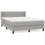 Box spring bed with light gray fabric mattress 140x190 cm by , Beds and slatted bases - Ref: Foro24-3130025, Price: 458,82 €,...