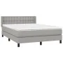 Box spring bed with light gray fabric mattress 140x190 cm by , Beds and slatted bases - Ref: Foro24-3130025, Price: 458,82 €,...
