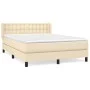 Box spring bed with cream fabric mattress 140x200 cm by , Beds and slatted bases - Ref: Foro24-3130038, Price: 436,94 €, Disc...