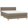Box spring bed with taupe gray fabric mattress 140x200 cm by , Beds and slatted bases - Ref: Foro24-3130597, Price: 440,31 €,...