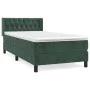 Box spring bed with dark green velvet mattress 100x200 cm by , Beds and slatted bases - Ref: Foro24-3131126, Price: 348,13 €,...