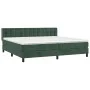 Box spring bed with dark green velvet mattress 200x200 cm by , Beds and slatted bases - Ref: Foro24-3131222, Price: 628,84 €,...