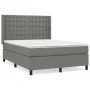 Box spring bed with dark gray fabric mattress 140x190 cm by , Beds and slatted bases - Ref: Foro24-3131746, Price: 546,59 €, ...