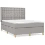 Box spring bed with light gray fabric mattress 140x200 cm by , Beds and slatted bases - Ref: Foro24-3132313, Price: 496,68 €,...