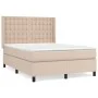 Box spring bed with cappuccino synthetic leather mattress 140x200cm by , Beds and slatted bases - Ref: Foro24-3132506, Price:...