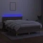Box spring bed with LED mattress taupe gray fabric 140x200 cm by , Beds and slatted bases - Ref: Foro24-3134041, Price: 430,7...