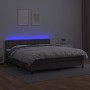 Boxspringbett mit Matratze und LED-grauem Kunstleder 160x200 cm von , Betten und Lattenroste - Ref: Foro24-3134235, Preis: 50...